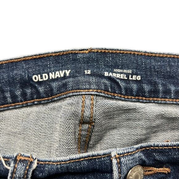 Old Navy High Rise Barrel Leg Cropped Jeans Size 12 - Picture 3 of 6